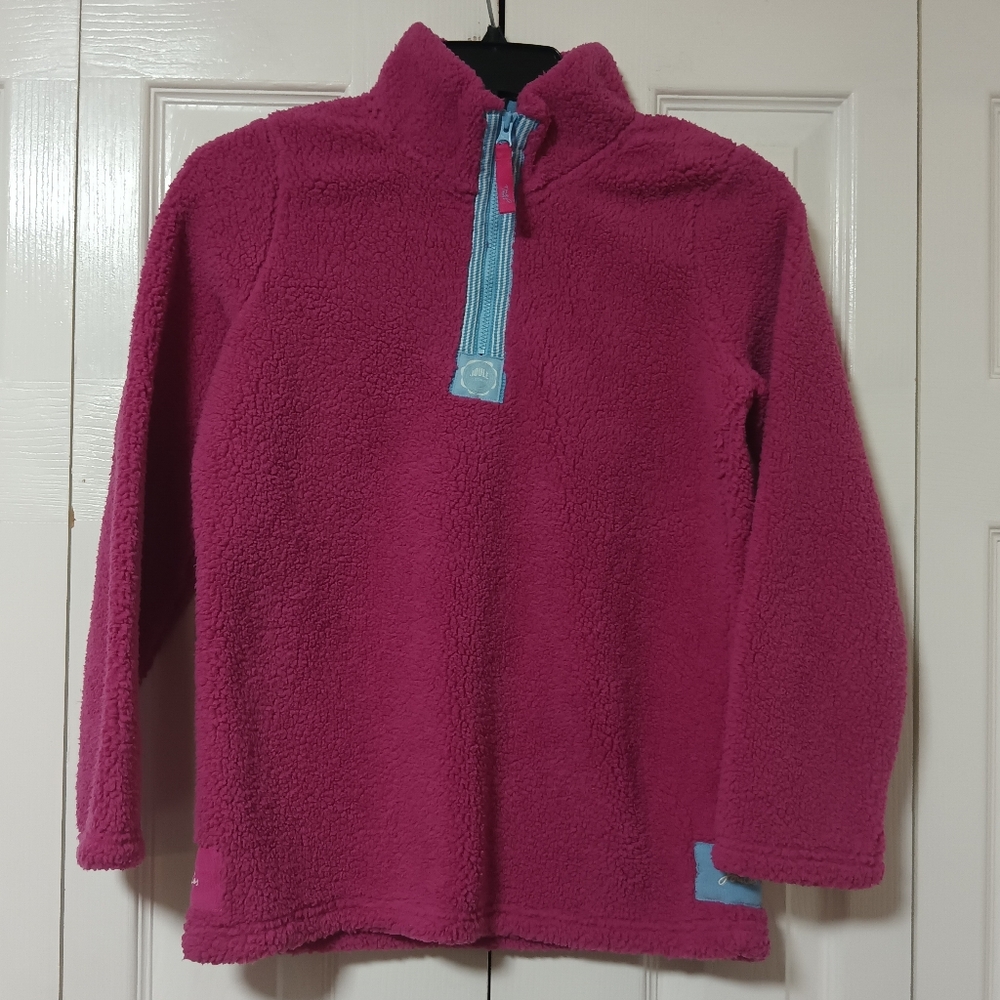 Joules Girls 1/4 Zip Pink Fleece